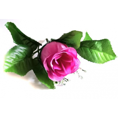 GR125 Róża w pąku - główka z liściem Purple